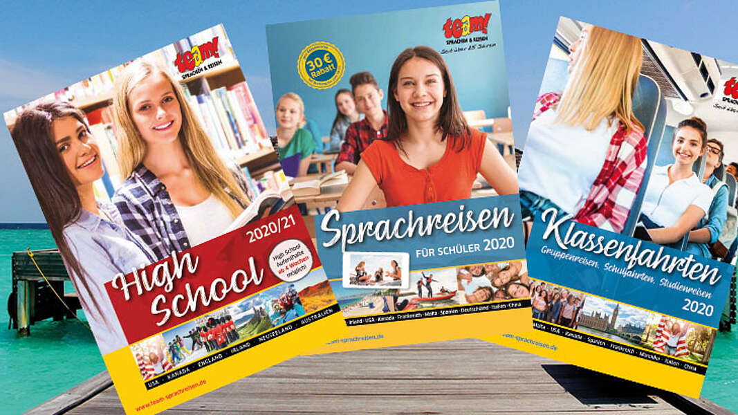 Kataloge Cover team! Sprachreisen High School Gruppenreisen Klassenfahrten