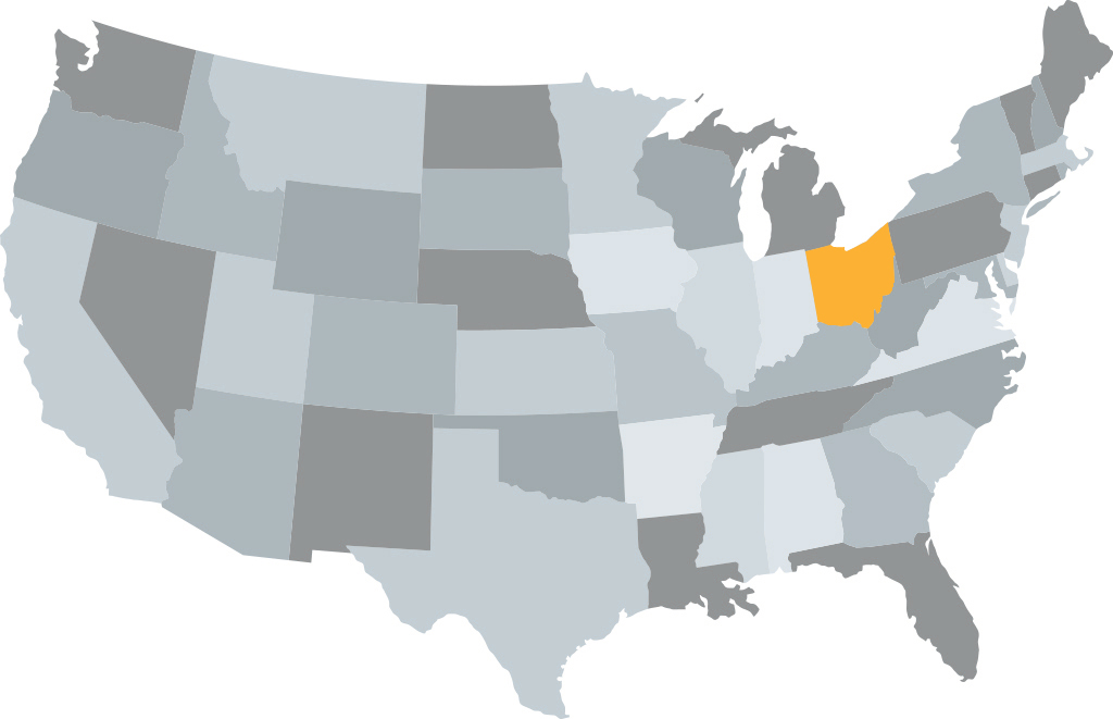 USA Karte Bundesstaaten Ohio