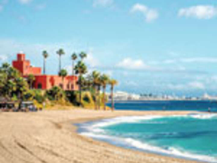 Haus Palmen Strand Meer Málaga Spanien