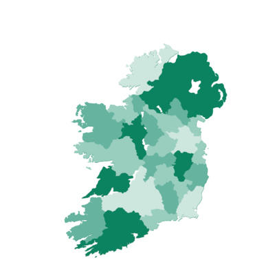 Landkarte Irland grün 