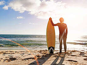 Surfer Meer Strand Surfboard Sonnenuntergang