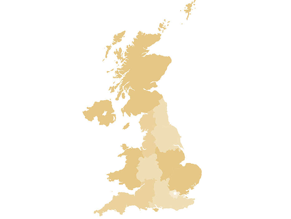 England Karte Regionen