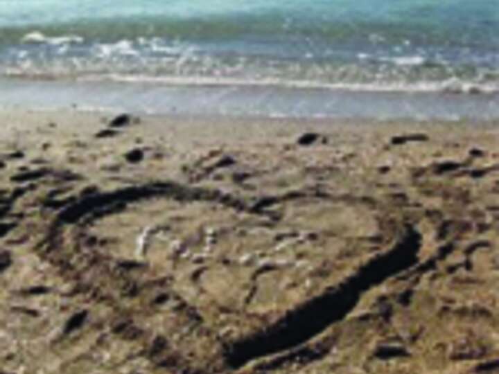 Strand Sand Herz Wasser Neuseeland Otaki