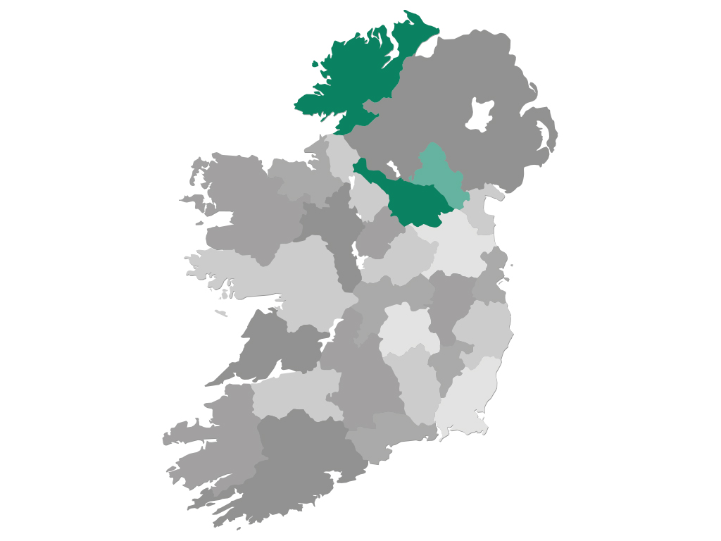 Irland Karte Region Ulster