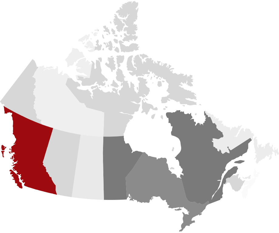 Kanada Karte Provinz British Columbia