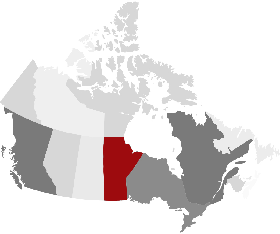 Kanada Karte Provinzen Manitoba