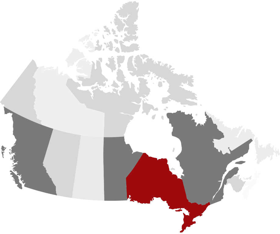 Kanada Karte Provinzen Ontario