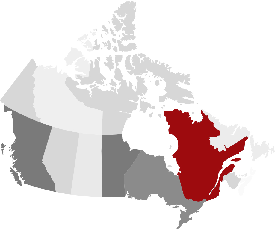 Kanada Karte Provinzen Québec 