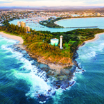 Meer Leuchtturm Sunshine Coast Australien Stadt