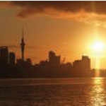 Sonnenuntergang Auckland Neuseeland Skyline