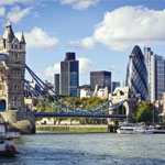 Tower Bridge London Fluss Skyline 