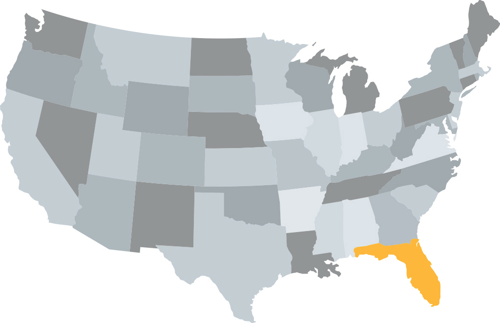 USA Karte Bundesstaaten Florida