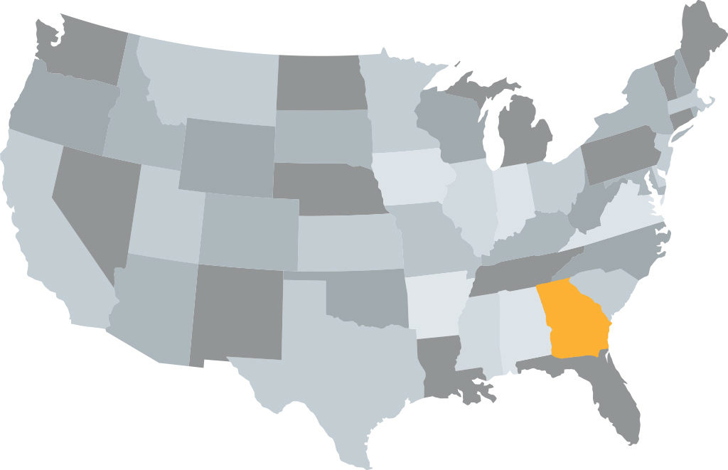 USA Karte Bundesstaaten Georgia