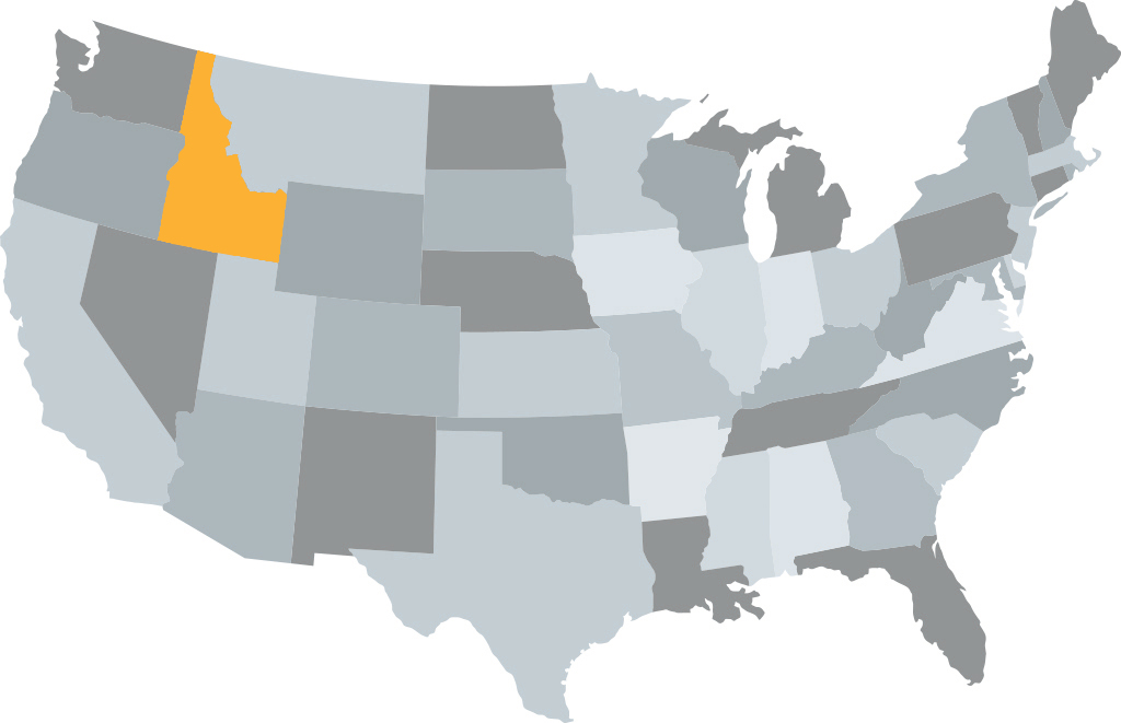 USA Karte Bundesstaaten Idaho