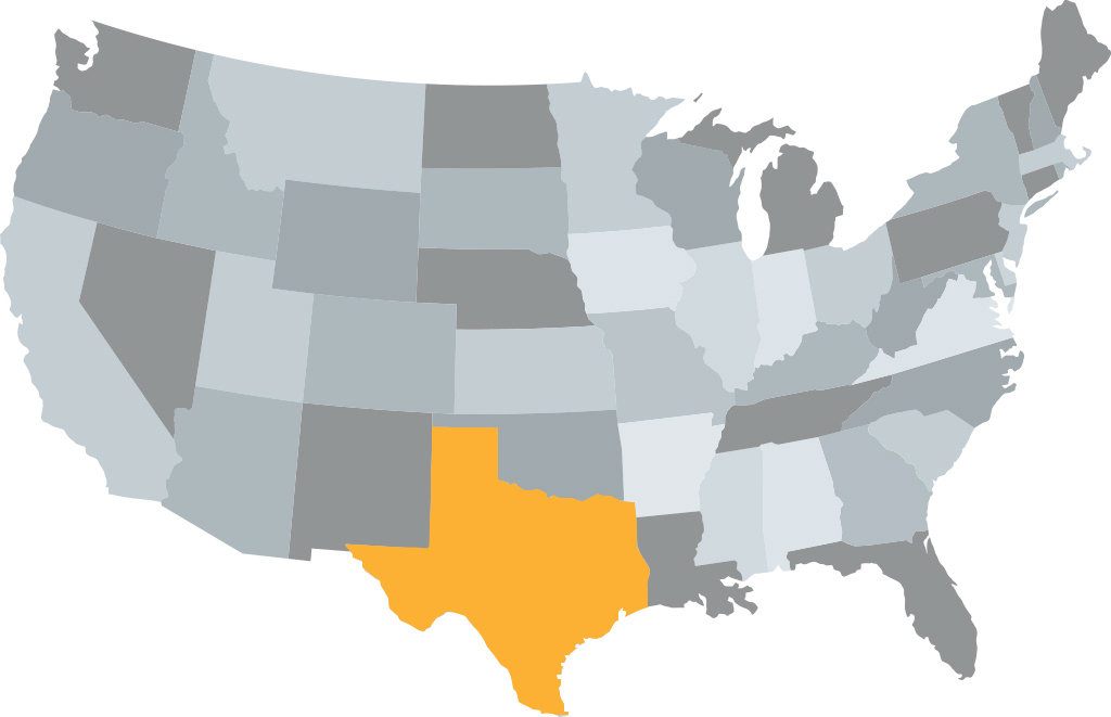 USA Karte Bundesstaaten Texas