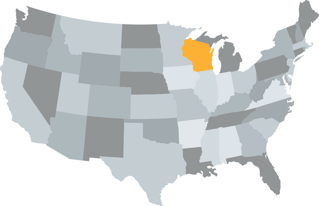 USA Karte Bundesstaaten Wisconsin