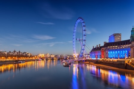 London nachts London Eye Riesenrad