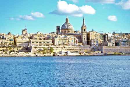 Malta Valletta Skyline Meer Sommer