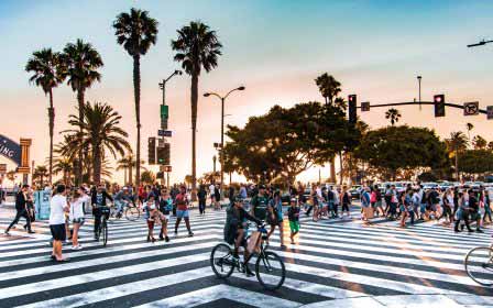 Kreuzung Los Angeles Englisch Ausflug Sprachreise Menschen