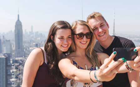 Schüler drei Sprachreise New York USA Selfie